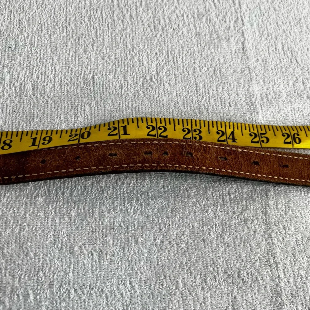 Acme Vintage Brown Leather Belt 26 With Bucking Bronc Cowboy Buckle made in USA